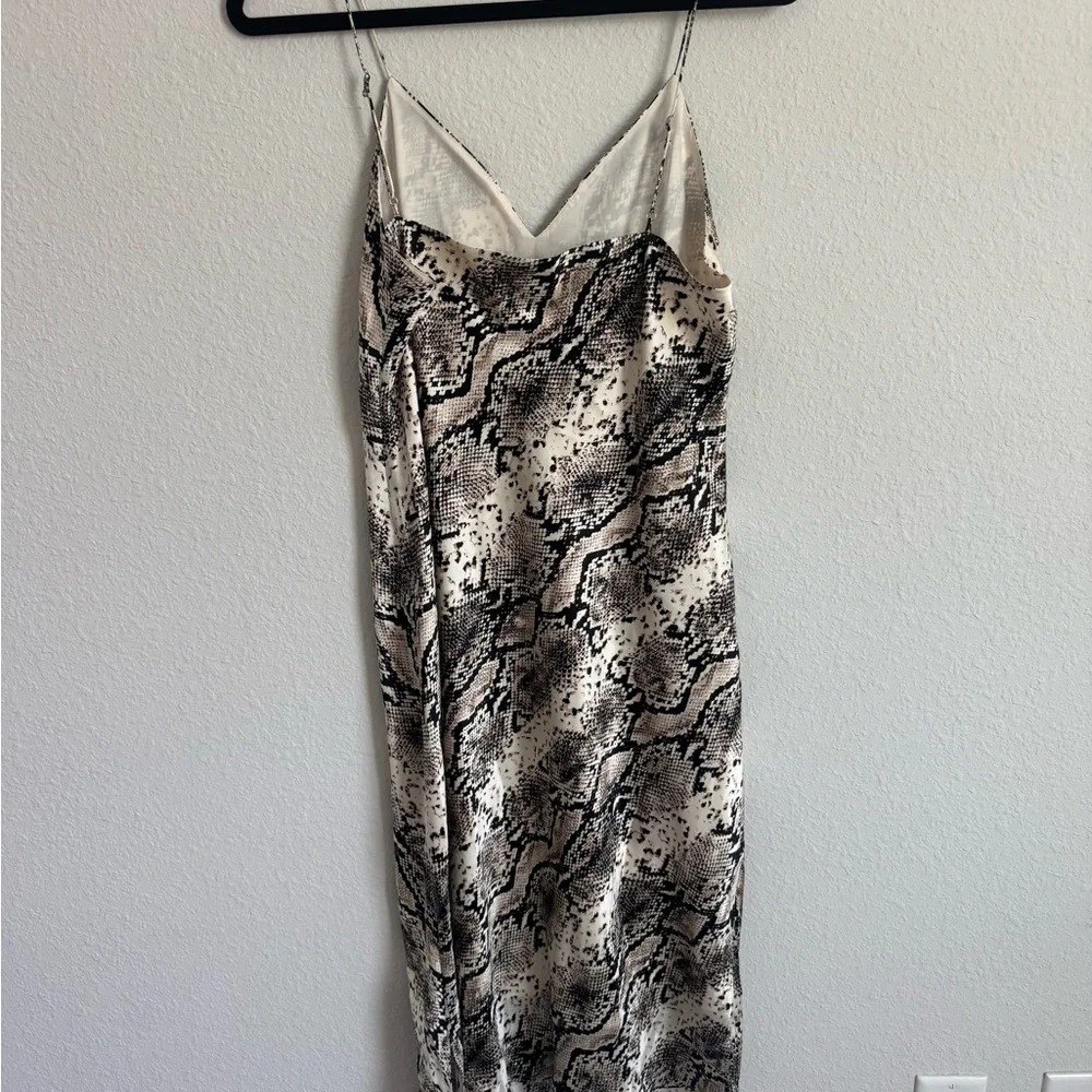 CAMI NYC THE RAVEN SILK BIAS SLIP DRESS | Snake Print | Size L - Picture 6 of 7